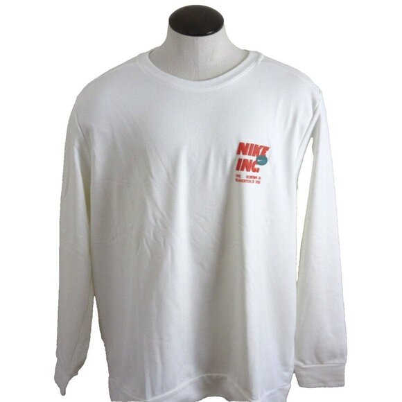 Nike Men's Dri-FIT Fleece Lined Open 24/7 Crew Neck Sweatshirt White Size 2XL - Picture 1 of 4